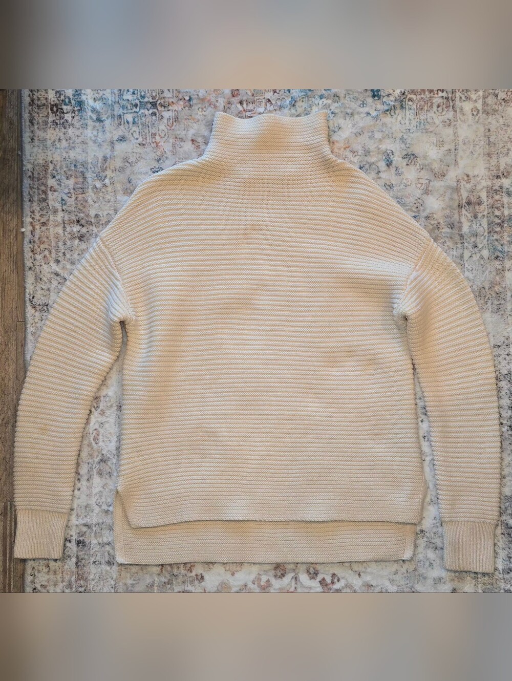 Athleta 100% Merino Extra Fine Wool Ribbed Turtleneck Sweater Size S